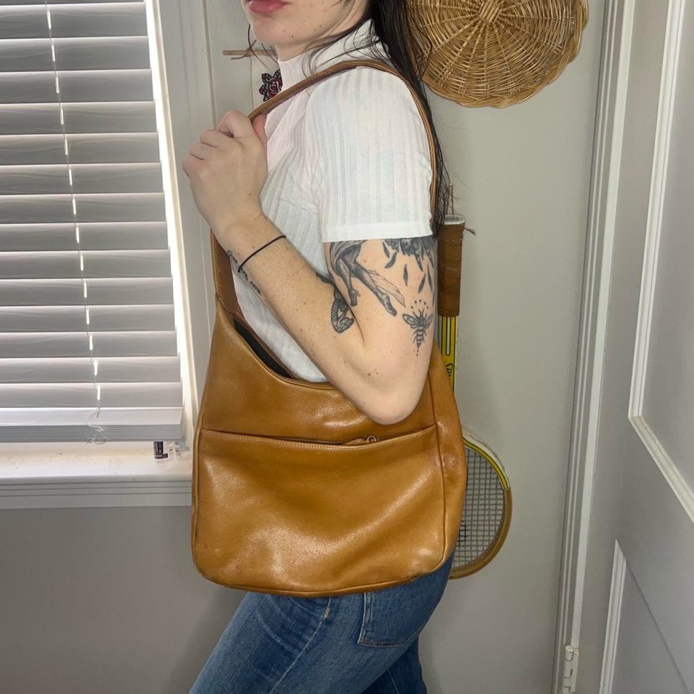 Tignanello tan bag leather